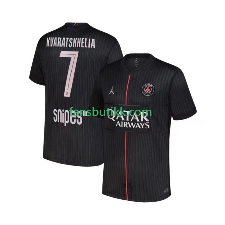 Fotballdrakt Paris Saint-Germain Khvicha Kvaratskhelia 7 Fjerde 2025-2026 Kortermet
